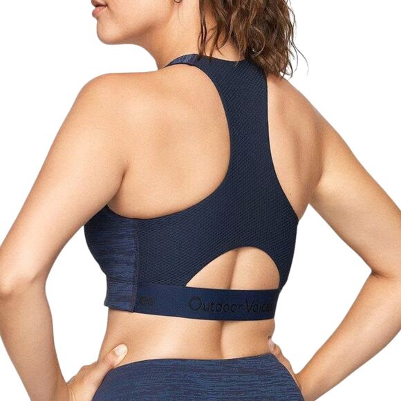 Outdoor Voices Blue/Black Baltic Doing Things Workout Sports Bra Racerback-Small - Picture 2 of 6